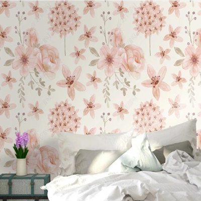 Blush Garden Symphony Floral Wallpaper