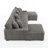 6 - Piece Upholstered Light Gray Faux Rabbit Fur Flannel Modular Sectional Sofa with Throw Pillows & Removable Ottomans-1911773208