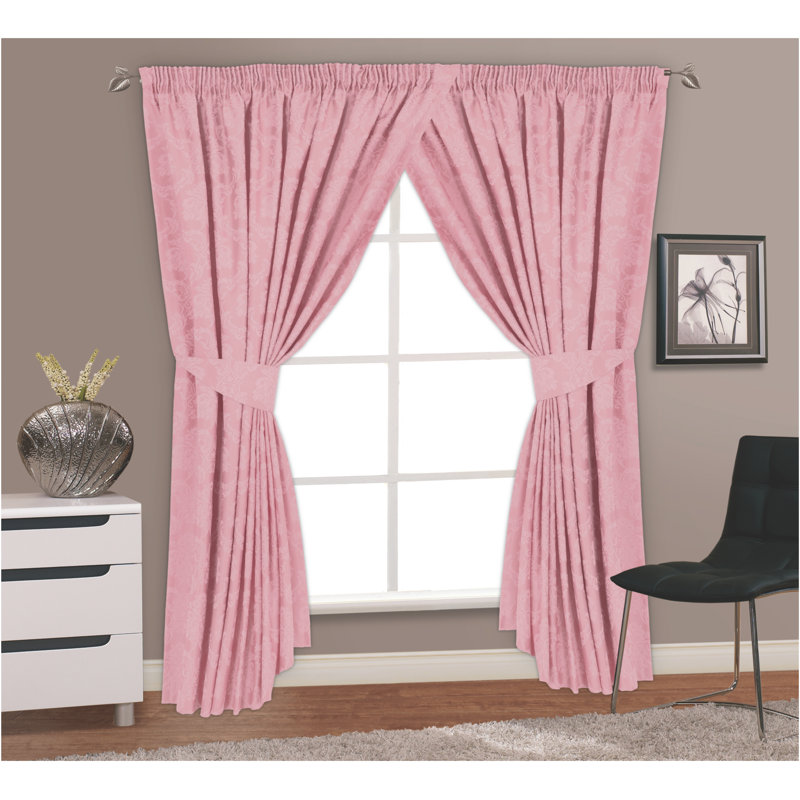 REGENCY JACQUARD Dichiera Pencil Pleat Semi Sheer Curtain, 168 W x 182 D cm