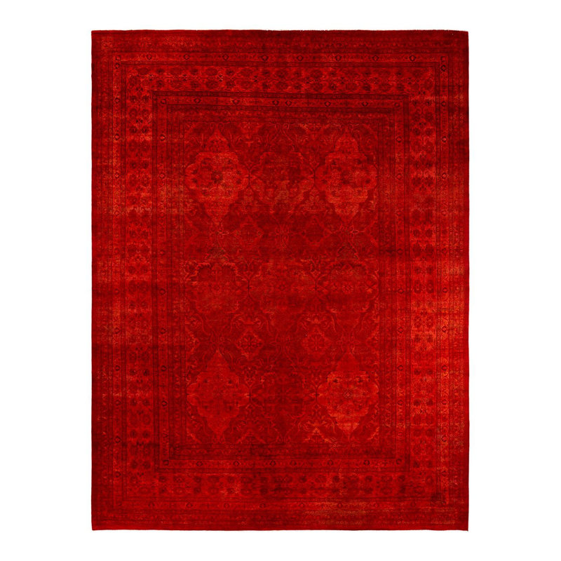 Gudrun One-of-a-Kind 10' 2" X 13' 10" New Age Rectangular Wool Area Rug Red