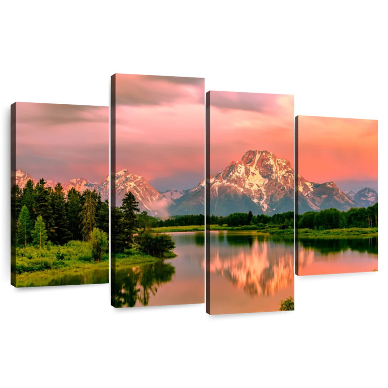 Grand Teton Warm Sunset, 27" H x 43" W