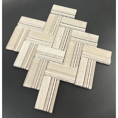 Glass Herringbone / Chevron Mosaic Tile