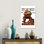 Père Noël à sa couverture de bureau - reproduction d'art murale - toile tendue