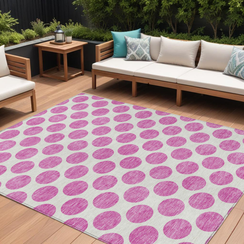 Tapis intérieur lavable à pois 8 pi x 10 pi