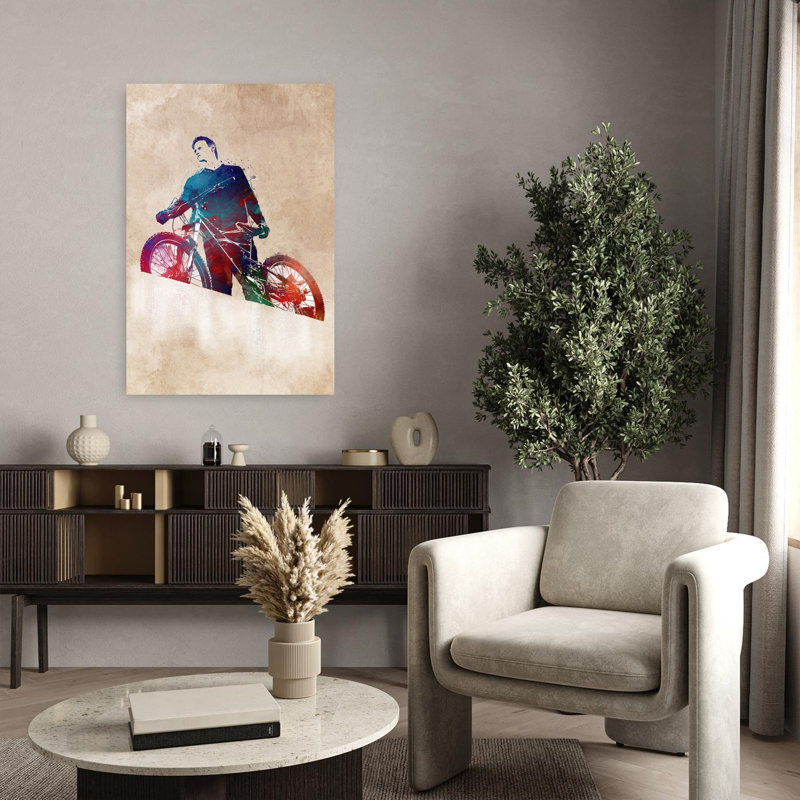 Cycling Sport Art 10, art mural contemporain, 36" H x 24" W