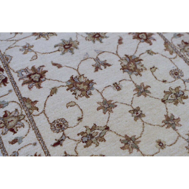Hand-Knotted High-Quality Beige and Beige Runner