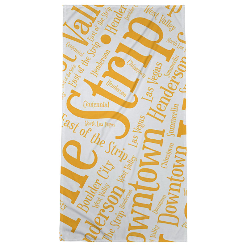 Bath Towel, Orange, Poly/Cotton, Las Vegas
