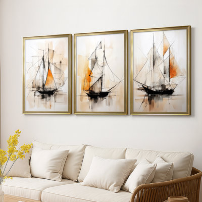 NAUTICAL Series CECXCI - Toile tendue avec châssis sur mesure - 3 pièces