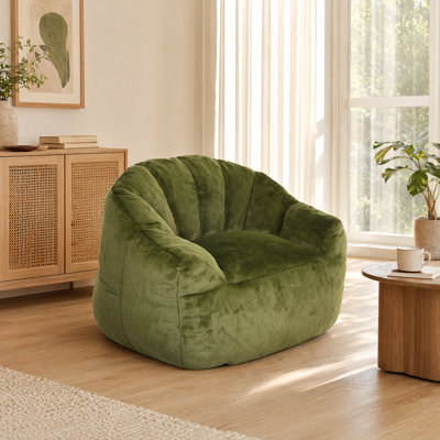 Fauteuil à billes surdimensionné - fauteuil paresseux en mousse haute densité avec poche latérale et poignée pour faciliter le transport