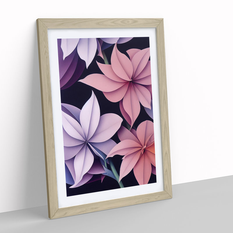 XV1022-4186X Stimulating Flowers - Single Picture Frame Print, Oak, 64cm H x 46cm W x 2cm D