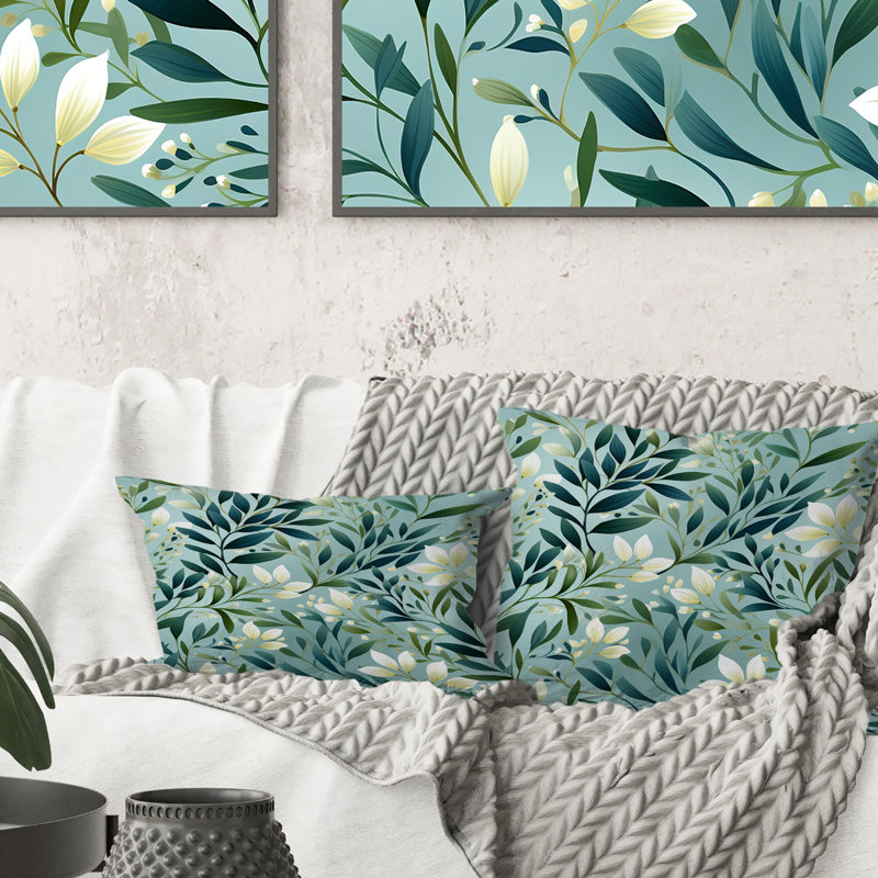 Coussin Oceanic Foliage, H 16 po x l 16 po