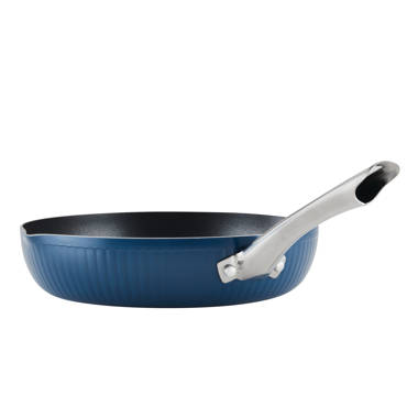 Oster Hawke 12 inch Ceramic Nonstick Aluminum Frying Pan in Dark Blue Size: 8 W 950121080M