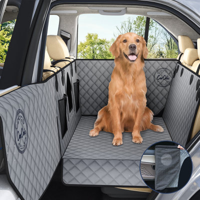 Dog Car Back Seat Cover with Door Protectors, Heavy Duty Backseat Cover Fits Full-Size Trucks 