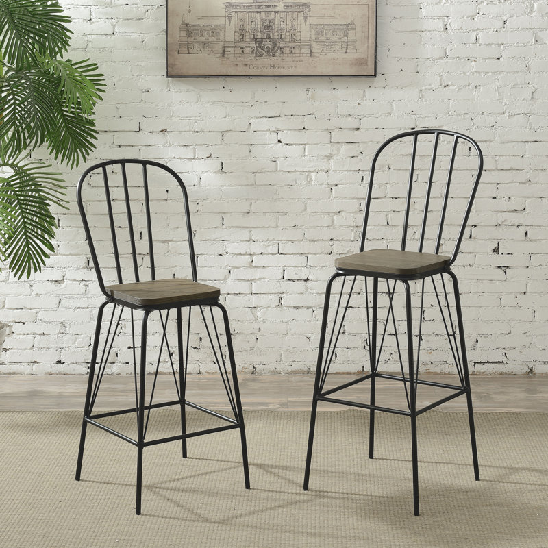 Hardnett Bar & Counter Stool, Black, Bar Stool (30" Seat Height)