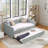 Upholstered Daybed Trundle Sofa Bed Vertical Stripes-871284229-871284228