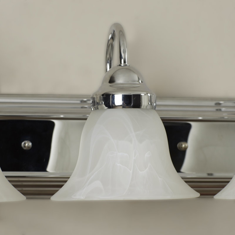 Turcotte 7 - Light Dimmable Vanity Light, 100 Watt (Not Included), Alabaster, Polished Chrome