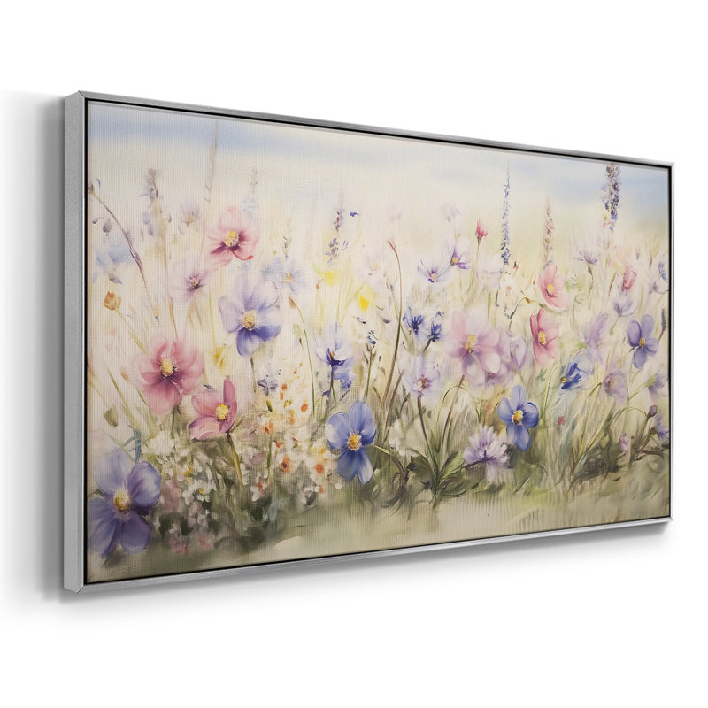 Botanical Series-CCXV III - Toile tendue avec châssis encadré - Prêt à être accroché, H 21 po x l 41 po, Argent argent