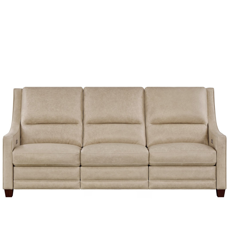 Canapé inclinable en cuir sable Nehir Kelce