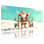 Ensemble de 3 impressions sur toile, père Noël avec renne dans un champ enneigé