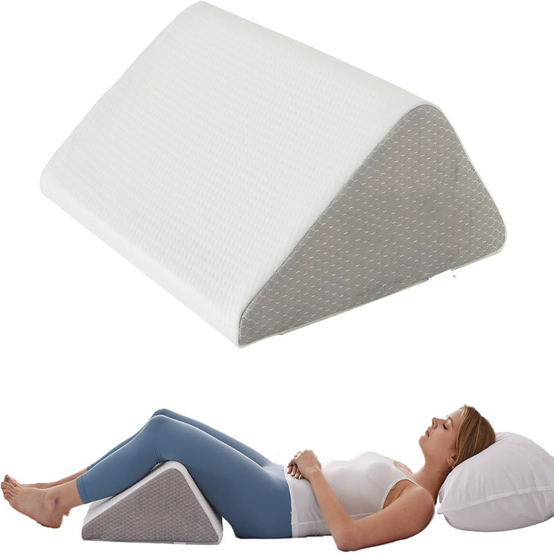 Knee Wedge Pillow, Memory Foam Leg Pillow Bed Wedge for Sleeping, Wedge Pillow for Legs Post Surgery, Triangle Pillow Wedge for Knee Support, Leg Elevation