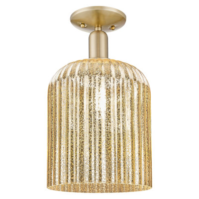 Arcadia - voile de mariée - 1 lumière semi-encastrée 8 po - finition bronze champagne - abat-jour mercure