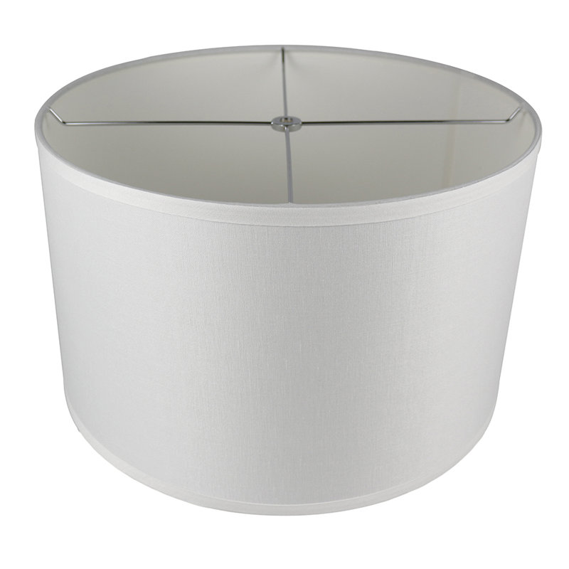 Abat-jour tambour en lin classique 16 po, Blanc cassé