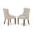 5 Piece Dining Table Set for 4 Includes a Rectangle Kitchen Table with Butterfly Leaf and 4 Doeskin Linen Fabric Parsons Chairs, Mahogany-1036318367