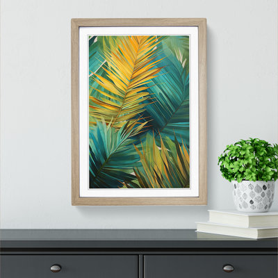 Palm Leaf Contemporary Art - Framed Print
