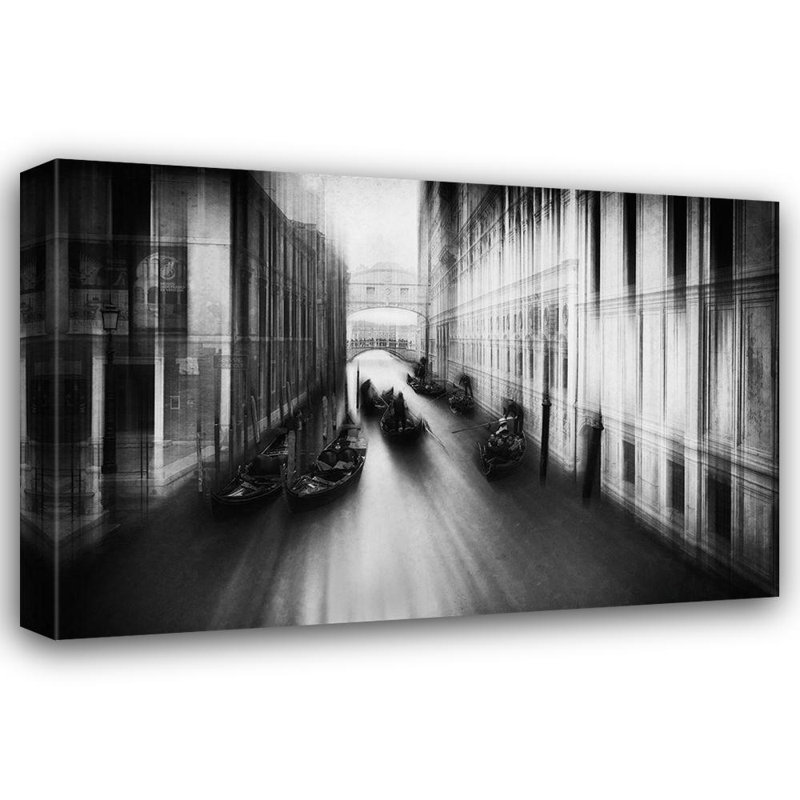 «Latitude Run® Schleicher, Schwarz, Rosstallha, art sur toile tendue sous le titre: Bridge of Sighs, H 13 po x l 18 po