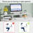 Kravitz Writing Desk with Drawers, Computer Desk with Metal Base, White Desk-1470163661