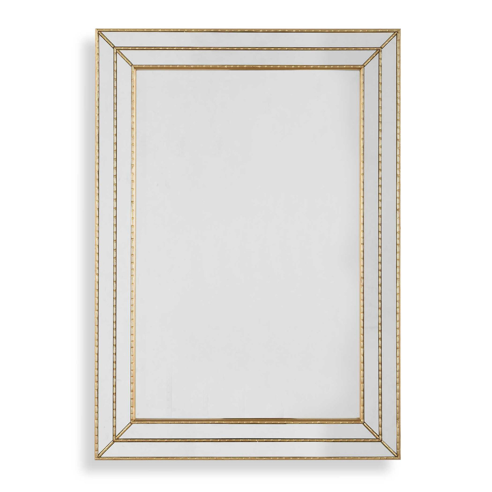 Almyra Rectangle Wall Mirror, Metallic Gold