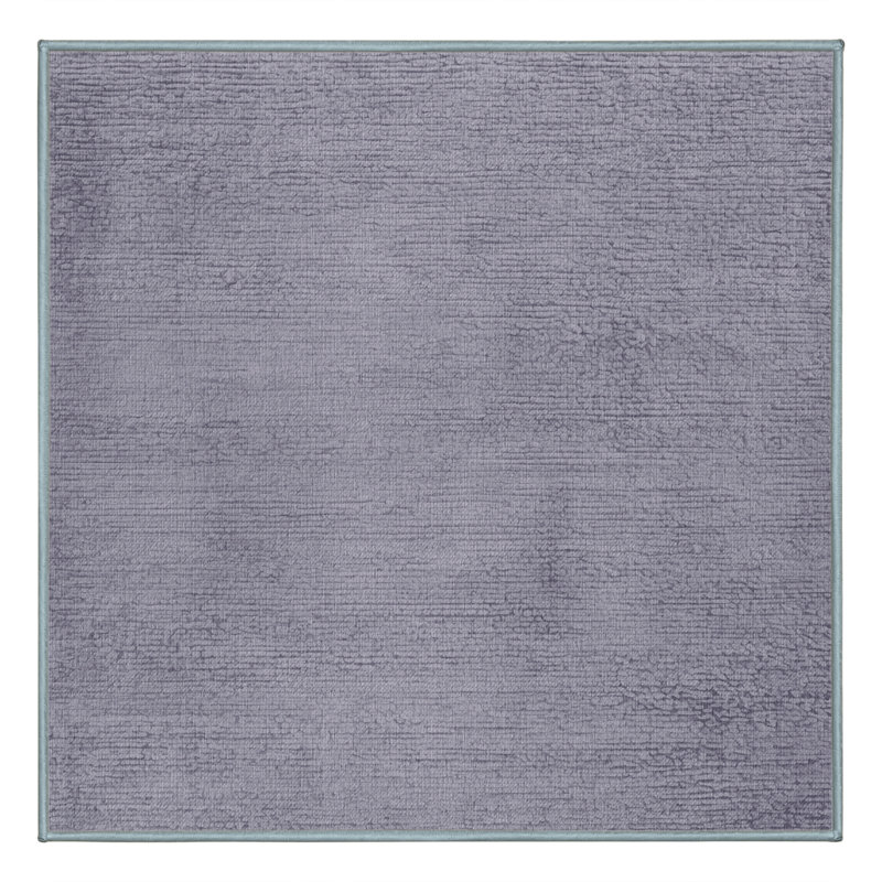 Tapis bleu abstrait lavable à la machine, Carré 7 pi