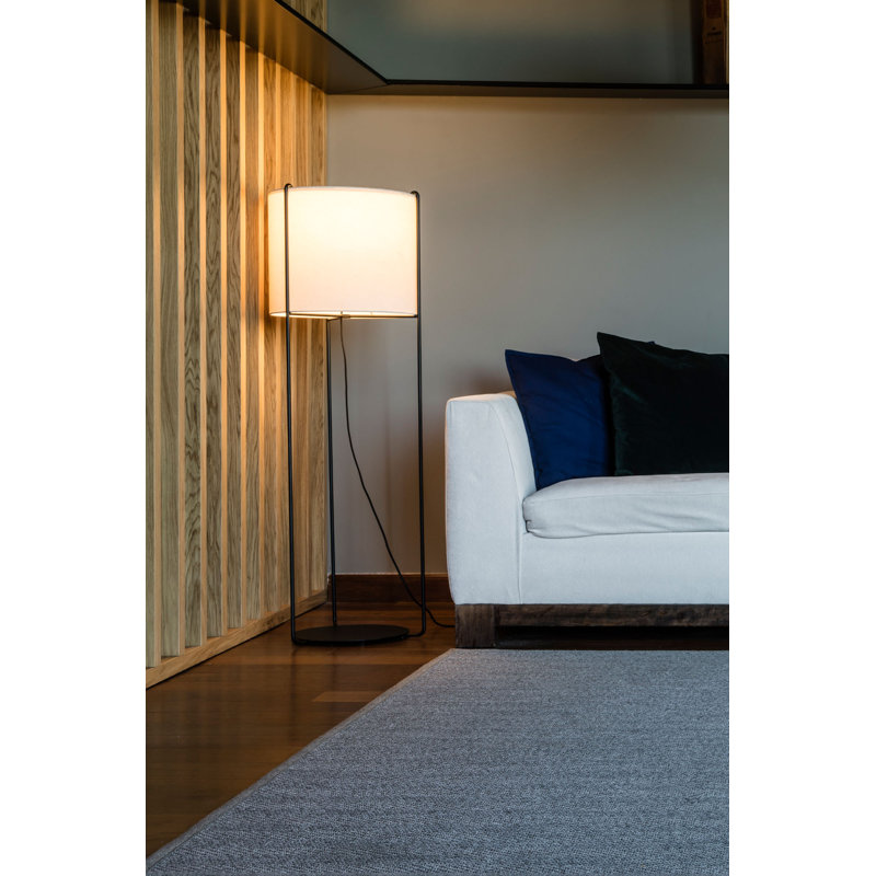 Drum Floor Lamp, Beige