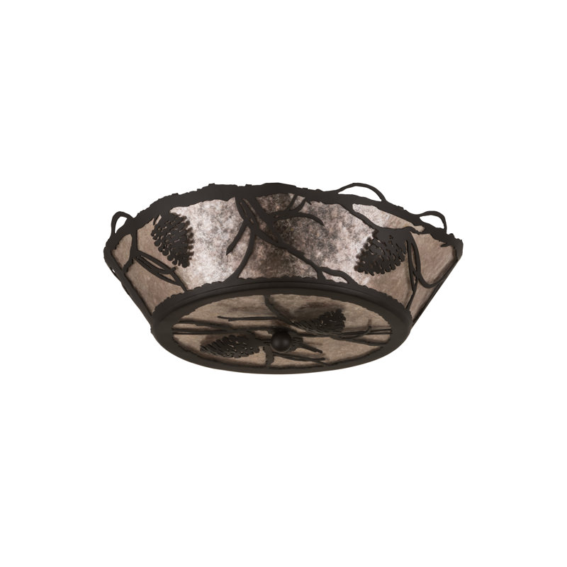 2 - Light Semi Flush Mount, 6.25" H x 16.5" W x 16.5" D, Oil Rubbed Bronze, Silver Mica
