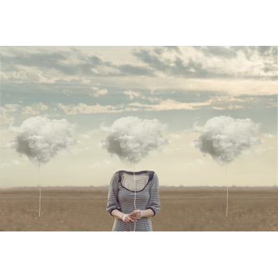 Woman And Cloud - Wrapped Canvas Print