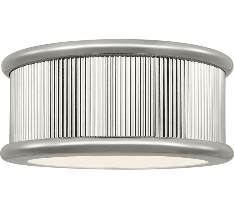 Ritz Flush Mount, Polished Nickel, 6" H x 14" W x 14" D