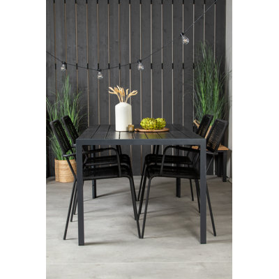 Nealy 4 - Person Patio Dining Set with Rectangular Table
