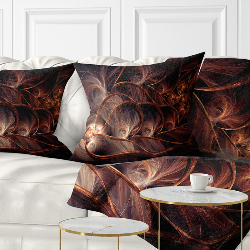 Coussin à motif floral scintillant sur fond noir, 16 po x 1 po, Coussin décoratif