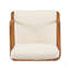 Fauteuil club Canape en acacia avec coussin crème, fauteuil
