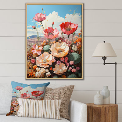 Assortiment de bouquets de prairies fleuries I sur toile
