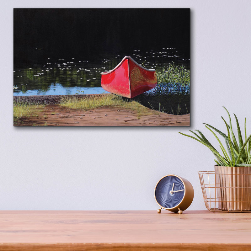  «Canoe» par Kenneth M Kirsch, art mural en verre acrylique, 16 po x 12 po
