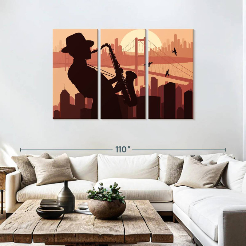 Abarca Sax Player Silhouette, 48" H x 74" W