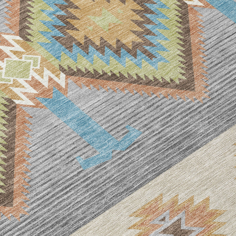 Machine Washable Indoor/Outdoor Chantille ACN2541 Lodge Rug, Aloe, Rectangle 9' x 12'