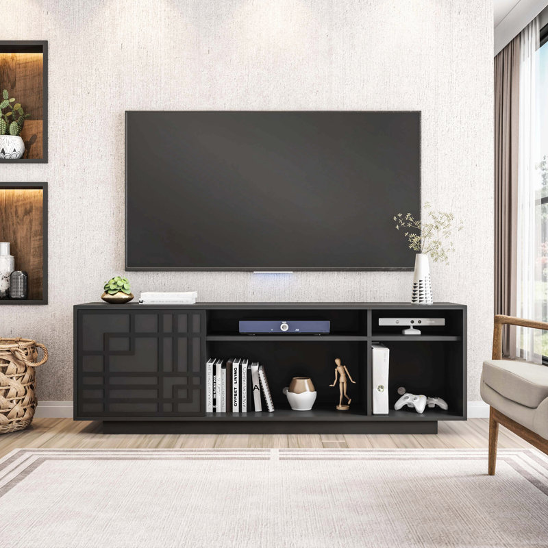 Meuble télé contemporain pour téléviseur de 70 po ou moins Techni Mobile, Noir