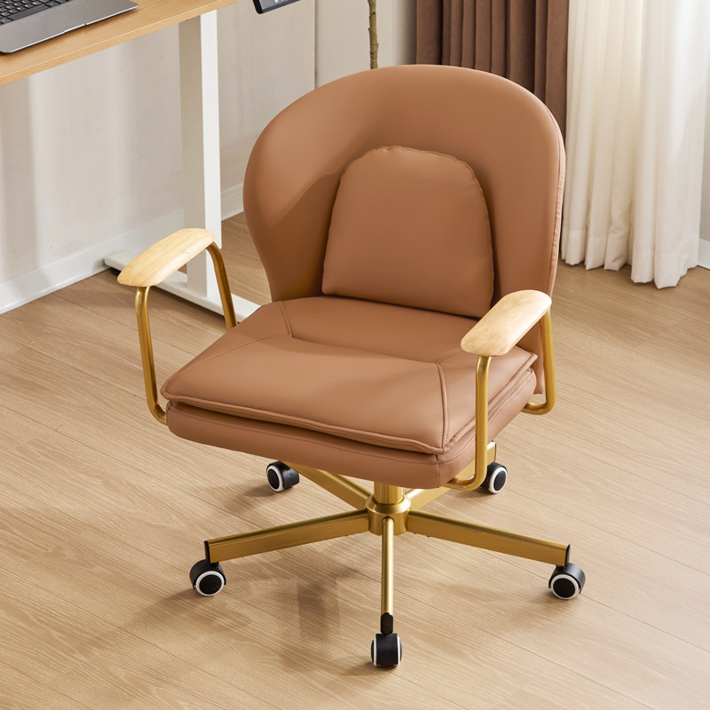 Fauteuil de bureau ergonomique en similicuir, Brun