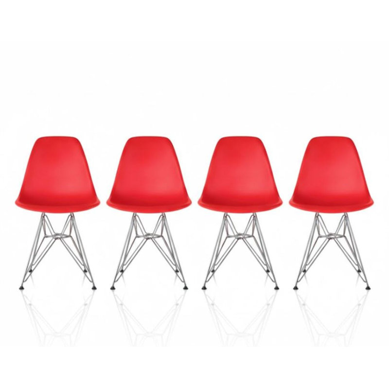 Chaise d'appoint en plastique Renna, Rouge