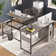 Khairi 60'' L-Shaped Lift Top Desk with Storage Cabinet, Executive Desk with Open Compartments and Adjustable shelfs