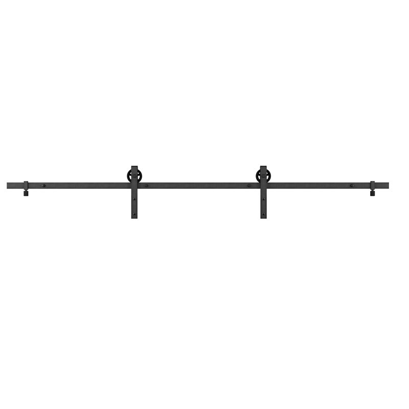 Steel Barn Door Hardware Kit Standard Single, Black, 60 in.