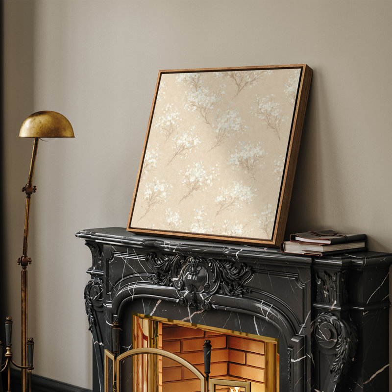 Art mural encadré abstrait rétro antique classique pour chambre à coucher, H 24 po x l 24 po, Naturel