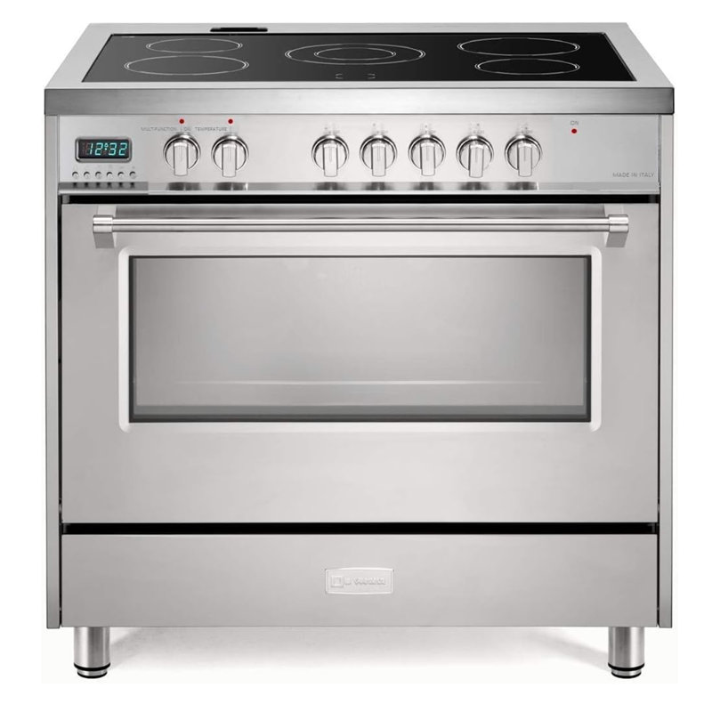 Four électrique de 36 po avec 5 éléments chauffants, four à convection, capacité de 4,3 pieds cubes, cuisinière électrique professionnelle 7 fonctions avec plateau en verre lisse, acier inoxydable